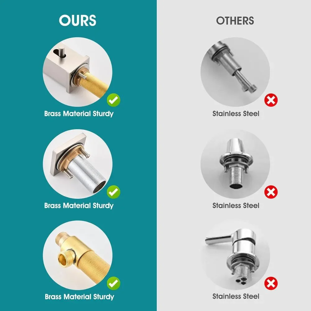 Brass Roman Tub Faucet with Sprayer, Deck Mount Bathtub Faucet with Hand Shower